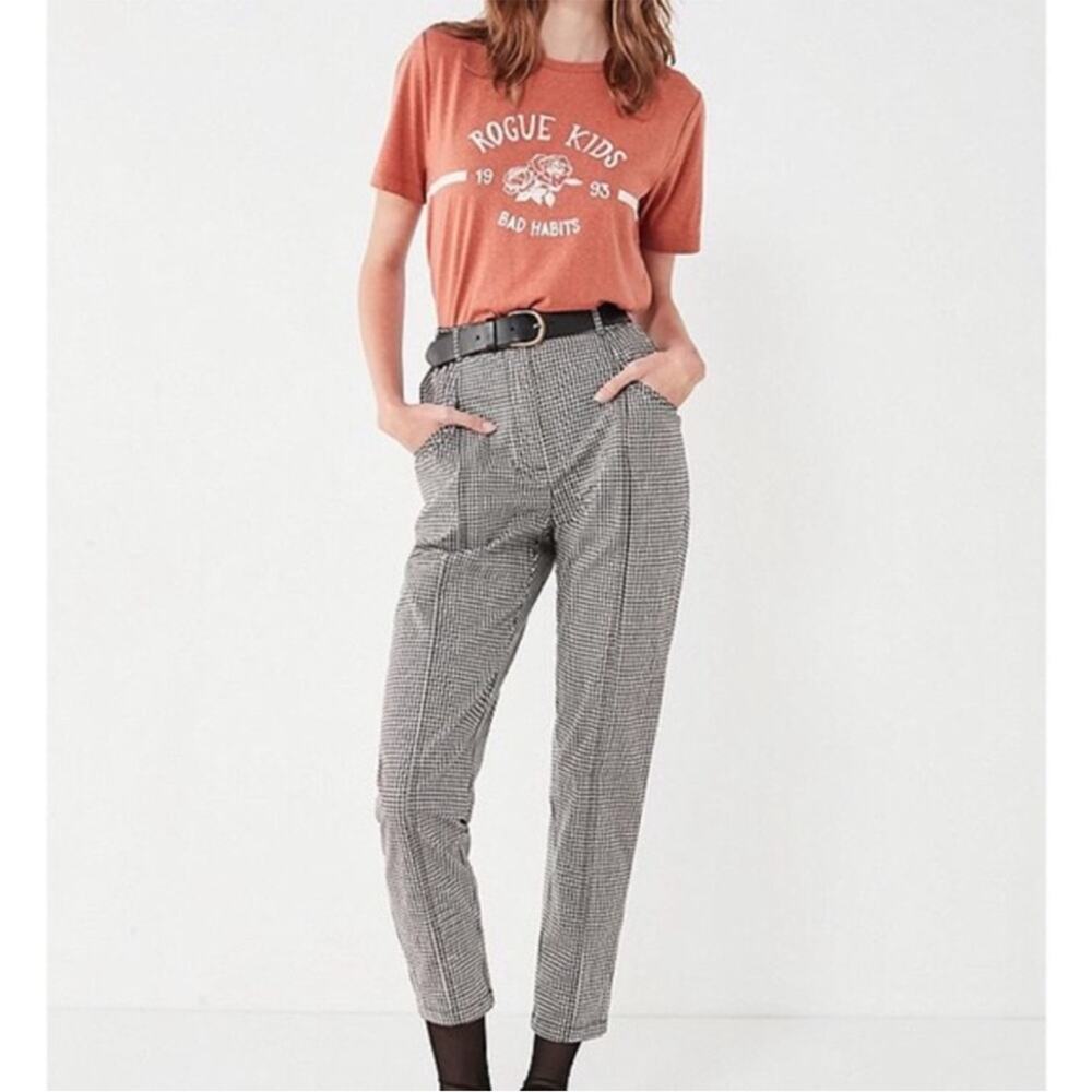Silence & Noise Urban Outfitters Black White Gingham Plaid Pants Size 0